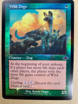 MTG 1x FOIL RETRO Wild Dogs # 351 Dominaria Remastered Magic the Gathering x1 NM - Image 1
