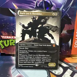 Dark Leo & Shredder Borderless Teenage Mutant Ninja Turtles TMNT Magic MTG NM - Image 1