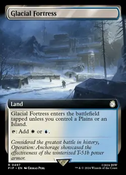 MTG Glacial Fortress - Foil - Extended Art, Fallout, Lightly Played, English - Image 1
