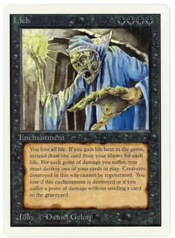 MTG Lich, Unlimited, Lightly Played, English - Image 1
