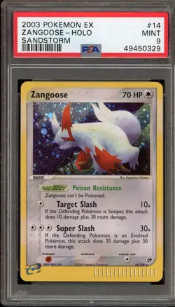 Pokemon Zangoose EX Sandstorm Holo Rare #14 PSA 9 Mint - Image 1