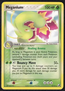 Pokemon Meganium 9/115 Non-Holo Rare EX Unseen Forces - Image 1