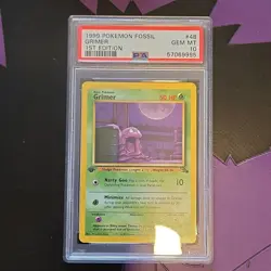 Pokemon Grimer Fossil 1st Edition PSA 10 48/62 1999 English Regular - Image 1