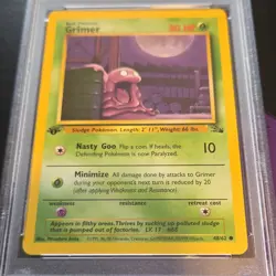 Pokemon Grimer Fossil 1st Edition PSA 10 48/62 1999 English Regular - Image 2