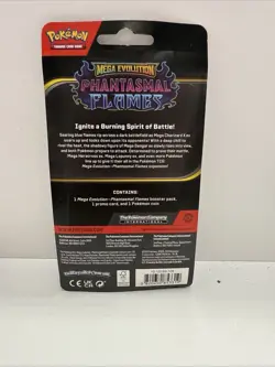 Pokemon Trading Card 1 Pack Phantasmal Flames Mega Evolution New Sealed - Image 2