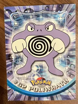 Pokemon Topps - Poliwrath #62 (Blue Logo) - TV Animation Edition - LP - Image 1