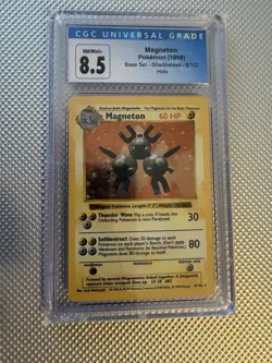 1999 Pokemon TCG Base Set Shadowless Magneton Holo CGC 8.5 9/102 Card Stock - Image 1