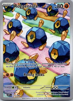 Roggenrola 127/086 NM Pokemon Card TCG White Flare IR Illustration Rare - Image 1
