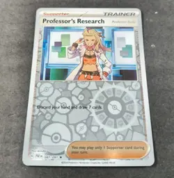 Pokemon Paldean Fates Professor's Research Reverse Holo Trainer 087/091 NM - Image 1