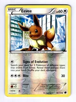 Eevee (90) Plasma Freeze #90 (2013) Common Reverse Holo LP Pokemon - Image 1