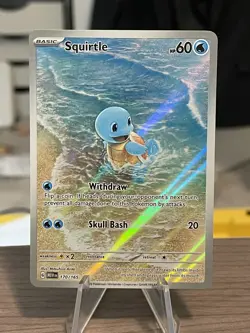 Pokemon Squirtle 170/165 Scarlet and Violet 151 Holo Illustration Rare NM - Image 1