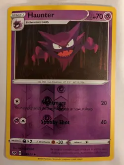 Haunter 084/202 Sword & Shield Base Pokemon Reverse Holo Foil Nice! - Image 1