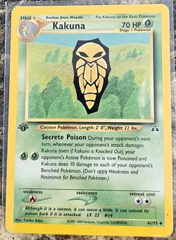 Pokemon 2001 Neo Discovery Kakuna 1st Edition 41 NM or better - Image 1