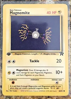 Pokemon 2000 Team Rocket 1st Edition Magnemite 60 NM or better - Image 1