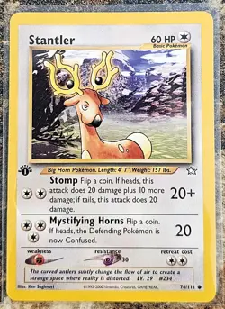 Pokemon 2000 Neo Genesis Stantler 1st Edition 76 NM or better - Image 1