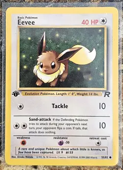 Pokemon 2000 Team Rocket 1st Edition Eevee 55 LP - Image 1