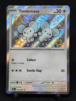 2024 Pokemon EN-Paldean Fates Tandemaus #209 Shiny Ultra Rare Holo NM - Image 1