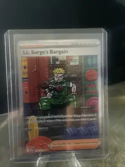 Pokemon TCG Lt. Surge's Bargain Trainer Full Art Holo 185/132 MEG English - Image 1