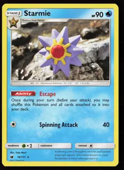 Starmie (Yuka Morii Clay) 16/111 Regular Pokemon TCG SM - Crimson Invasion LP - Image 1