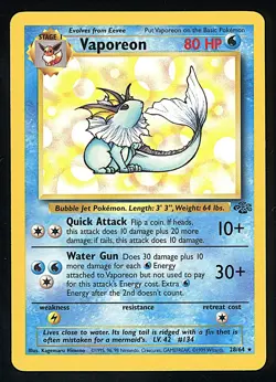 VAPOREON 1999 Pokemon Jungle Non Holo #28 - NM - Image 1