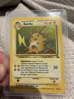 1999 Pokemon Fossil Raichu Holo Rare Foil 14/62 Vintage #14 NM - Image 1