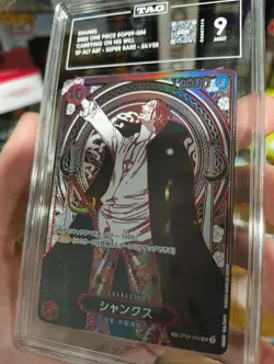 Shanks Silver Parallel (JP) OP09-004 | Graded TAG 9 | One Piece - Image 2
