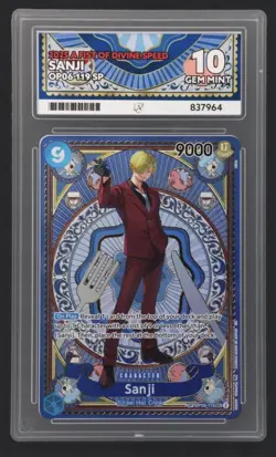 2025 ONE PIECE OP06-119 OP11 A FIST OF DIVINE SPEED SANJI SPECIAL ALT ART ACE 10 - Image 1