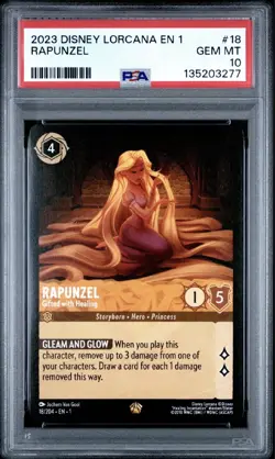 2023 Disney Lorcana EN 1 Rapunzel Gifted with Healing #18 PSA 10 - Image 1