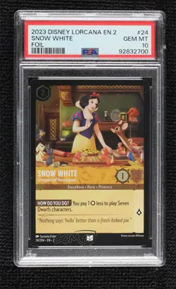 2023 Disney Lorcana - Rise of the Floodborn 2 Foil Snow White #24 PSA 10 GEM MT - Image 1