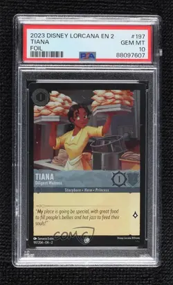 2023 Lorcana - Rise of the Floodborn 2 Foil Tiana Diligent Waitres PSA 10 GEM MT - Image 1
