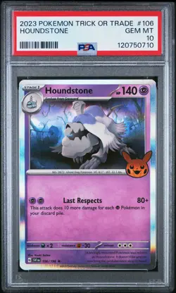 2023 POKEMON TRICK OR TRADE #106 HOUNDSTONE PSA 10 - Image 1