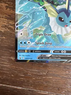 2021 Pokemon SWSH 150 Vaporeon V Black Star Promo Holo Mint - Image 2