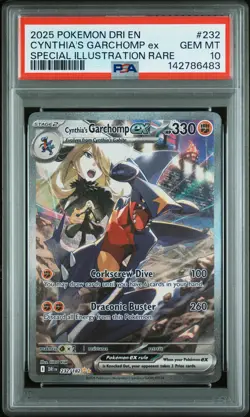 2025 POKEMON DRI EN-DESTINED RIVALS #232 CYNTHIA'S GARCHOMP EX PSA 10 - Image 1