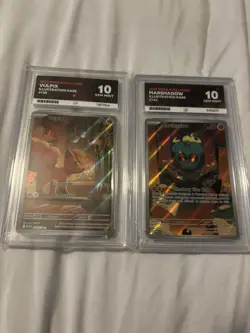 Pokemon TCG slab x 2 Marshadow 146/132 & Vulpix 138/132 Mega Evolutions ACE 10 - Image 1