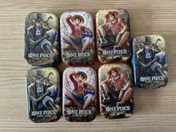 One Piece TCG Tin Pack Vol.2 x7 Empty Tins Full Art Sets - Image 1