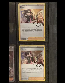 2 identical Pokemon Marnie Trainer Supporter Promo Holo SWSH120 Autographed Card - Image 3