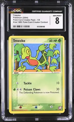 CGC 8 Treecko 2004 Kids' WB! Poke Card Creator Contest 1/5 Pokemon Card - Image 1