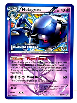 Pokemon BW Plasma Freeze Metagross "STAFF" Gold Foil Stamp Prerelease Promo Card - Image 1
