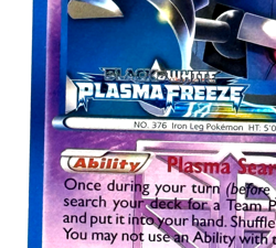 Pokemon BW Plasma Freeze Metagross "STAFF" Gold Foil Stamp Prerelease Promo Card - Image 3