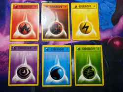 Pokemon 1st EDITION SHADOWLESS Energy Cards #97-102 - 6 Card Lot - NM-VLP - Image 1