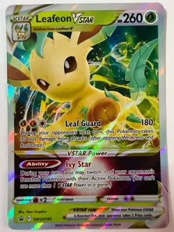 Pokemon SWSH: Sword & Shield Promo Cards Leafeon VSTAR Promo #SWSH195 NM - Image 1