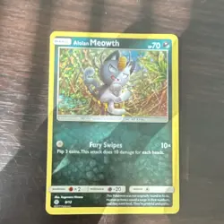 Pokemon Alolan Meowth 008/012 McDonald's 2017 Promo Holo 70 HP Card - Image 1