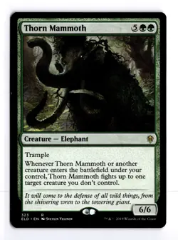 Thorn Mammoth 323 Throne of Eldraine R MTG LP - Image 1