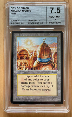 City of Brass GRADED 7.5 NM, Arabian Nights, Magic Karte MtG, Messingstadt - Image 1