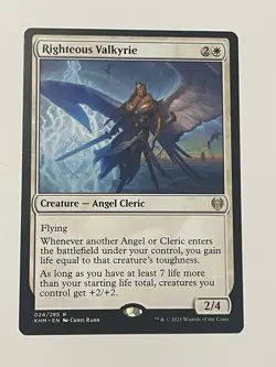 MTG Righteous Valkyrie NM Kaldheim Regular Magic The Gathering - Image 1