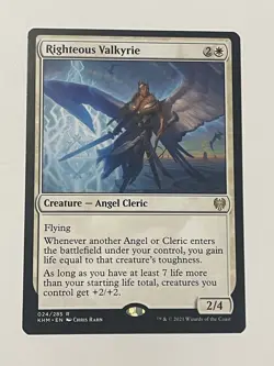 MTG Righteous Valkyrie NM Kaldheim Regular Magic The Gathering - Image 2