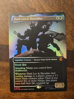 Magic MTG Teenage Mutant Ninja Turtles Borderless Foil #220 Dark Leo & Shredder - Image 1