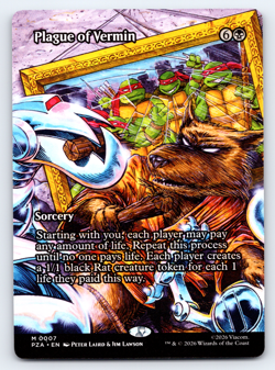 Plague of Vermin Borderless - TMNT Ninja Turtles - MTG - Image 1