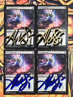 Thoughtseize x4 - (SHADOW Signed by Artist) Magic the Gathering MTG! - Image 1