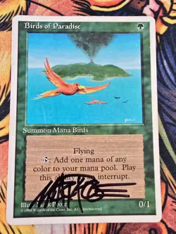 Birds of Paradise, 4th Edition HP (Signed by Artist) Magic the Gathering MTG - Image 1